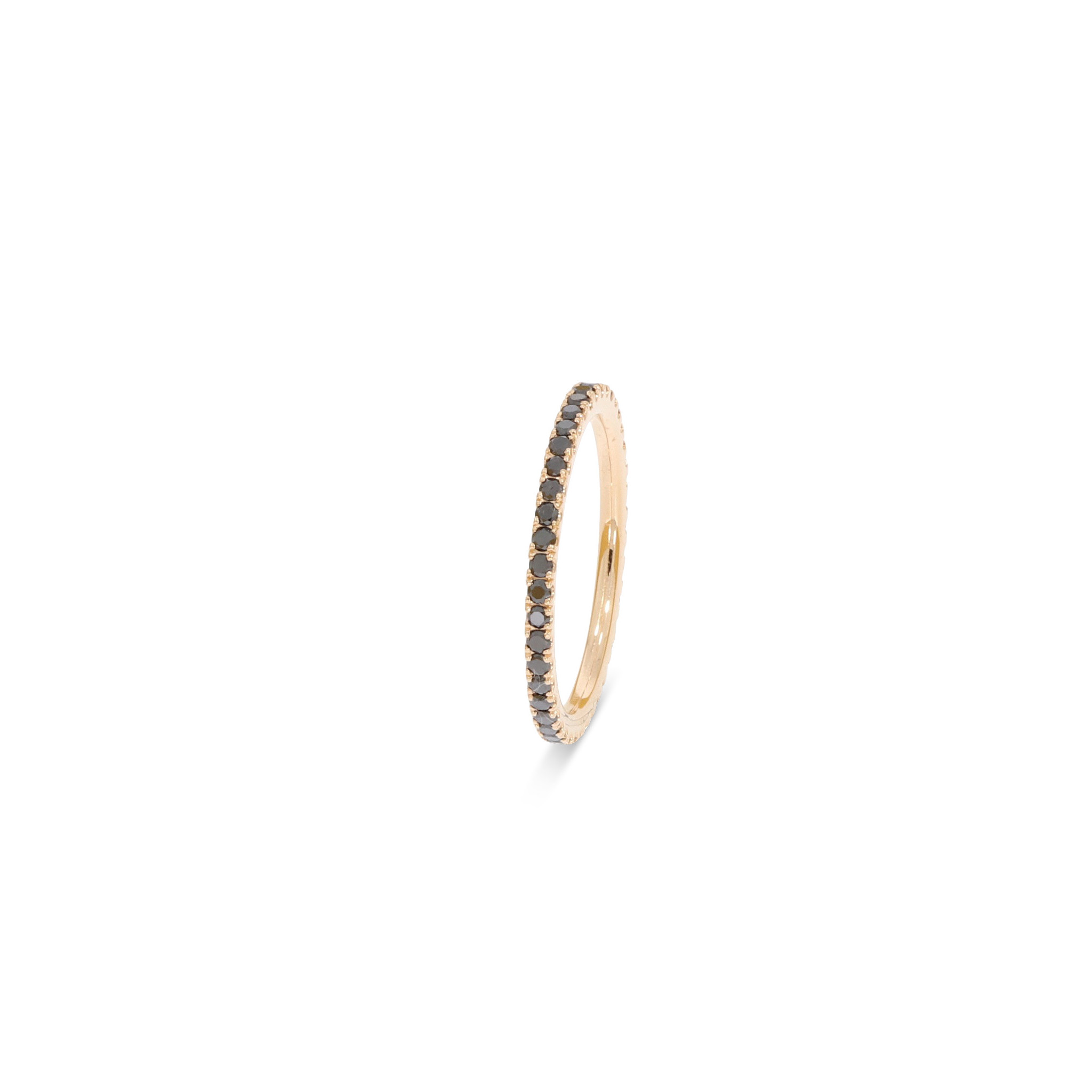Memoire Ring 18k Gelbgold mit schwarzen Diamanten