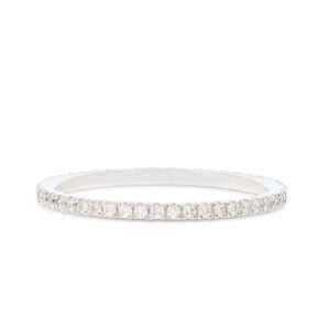 Ein Memoire-Ring in Weißgold 750/- bzw. 18 kt. rundum mit Brillanten besetzt.