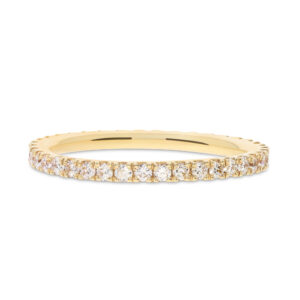 Ein wunderschöner Memoire-Ring in Gelbgold 750/-, rundum mit Brillanten besetzt.