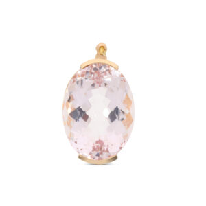 Ein Anhänger mit rosa Morganit zum Wechseln in Roségold 750/-