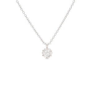 Anhänger in Weißgold 750/- mit 7 Brillanten 0,11ct als Blume gefasst