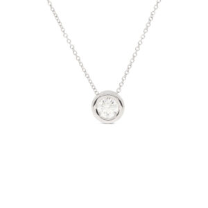 Anhänger mit einem Brillant 0,40 ct. in Zargenfassung als Solitair in Weißgold 750/-