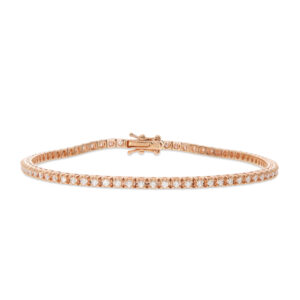 Ein wunderschönes Armband in Roségold 750/- bzw. 18 kt., rundum mit Brillanten besetzt.