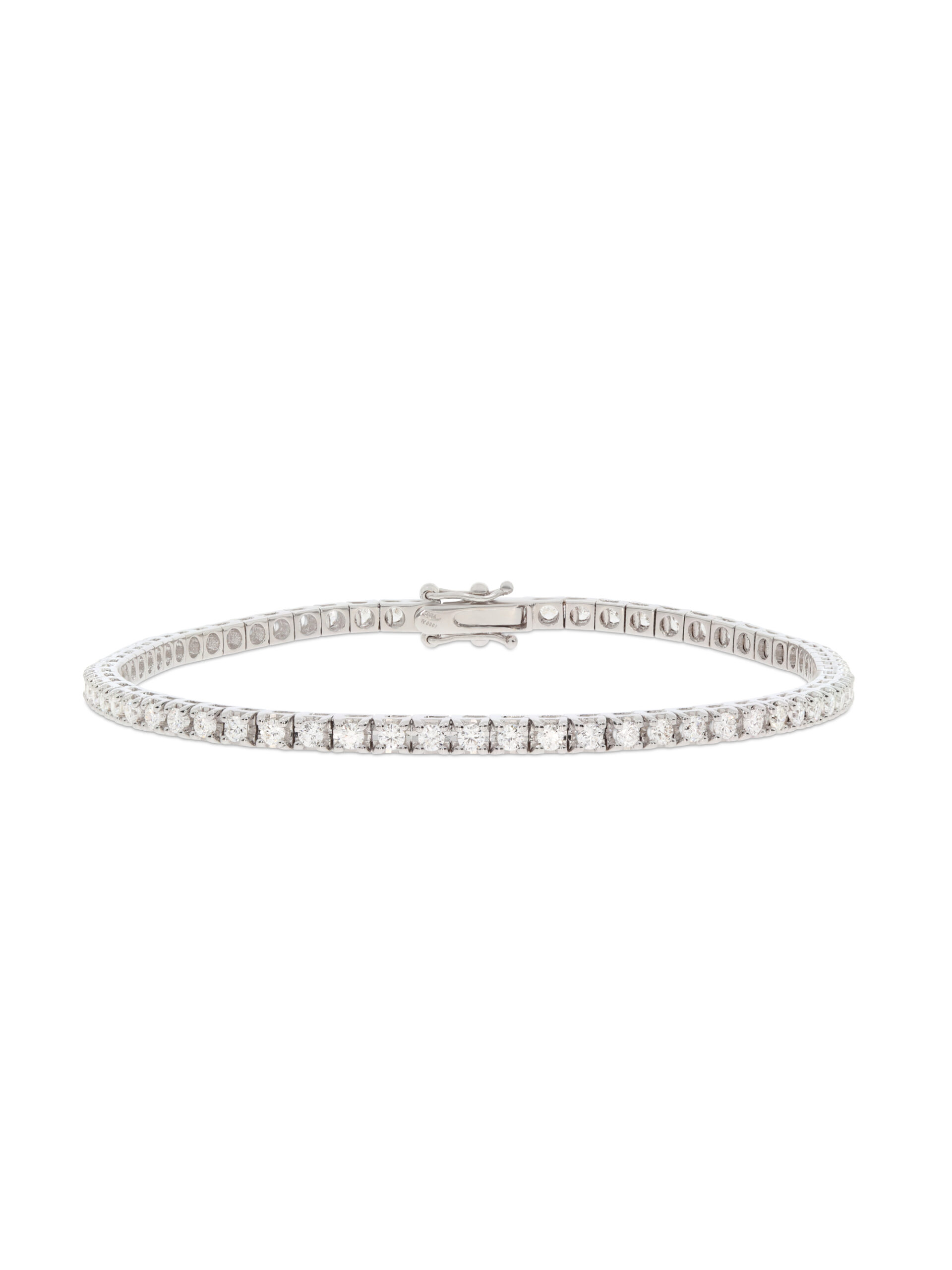 Ein besonderes Armband in Weißgold 750/-bzw. 18 kt. rundum mit Brillanten besetzt.