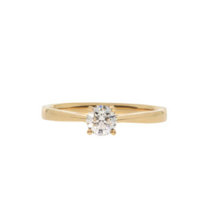 Ein klassischer Verlobungsring mit vier Krappen in Gelbgold 750/- bzw. 18 kt.