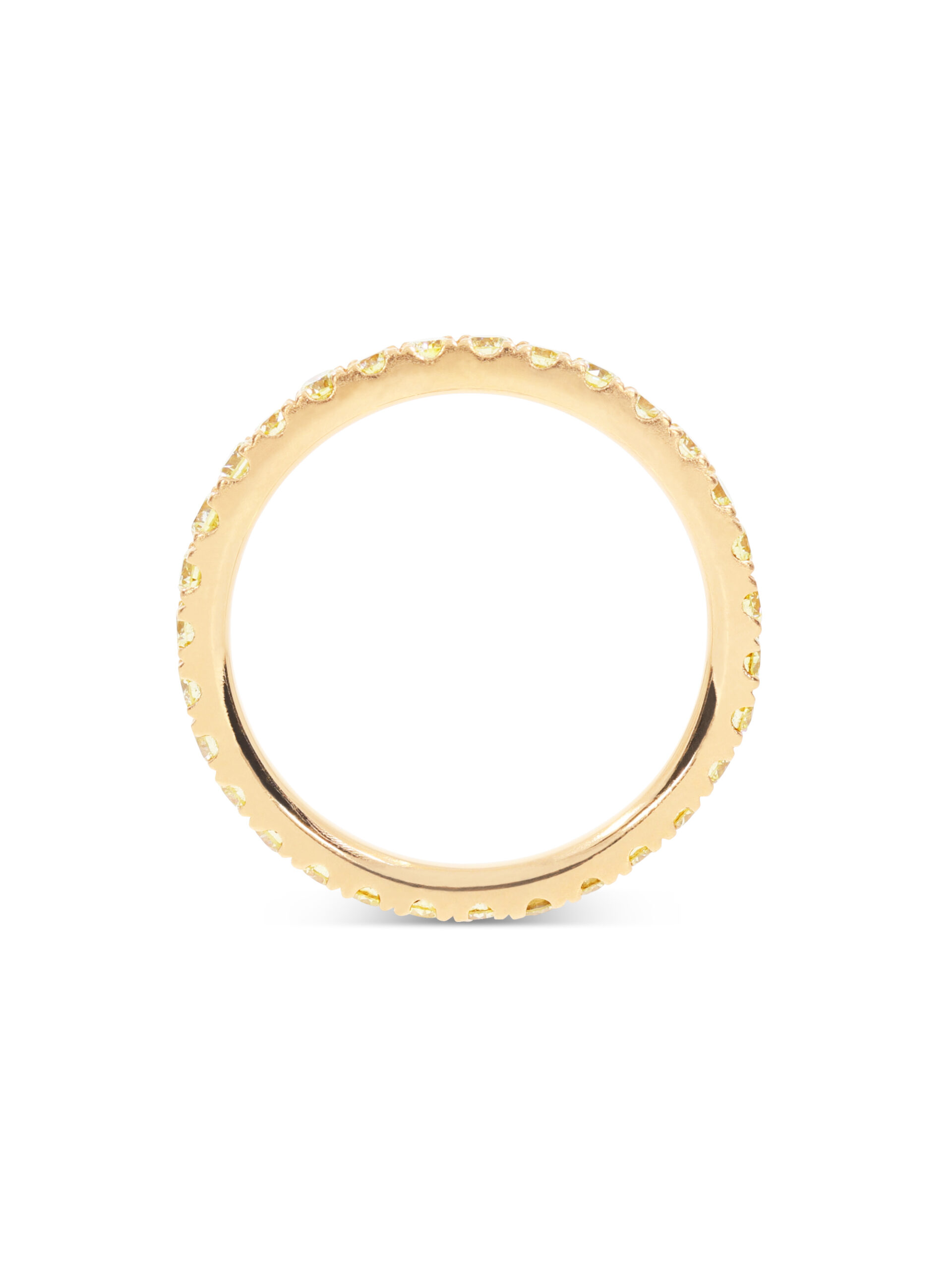Ein Memoire-Ring in Roségold 750/- bzw. 18 kt. rundum mit gelben Brillanten ausgefasst
