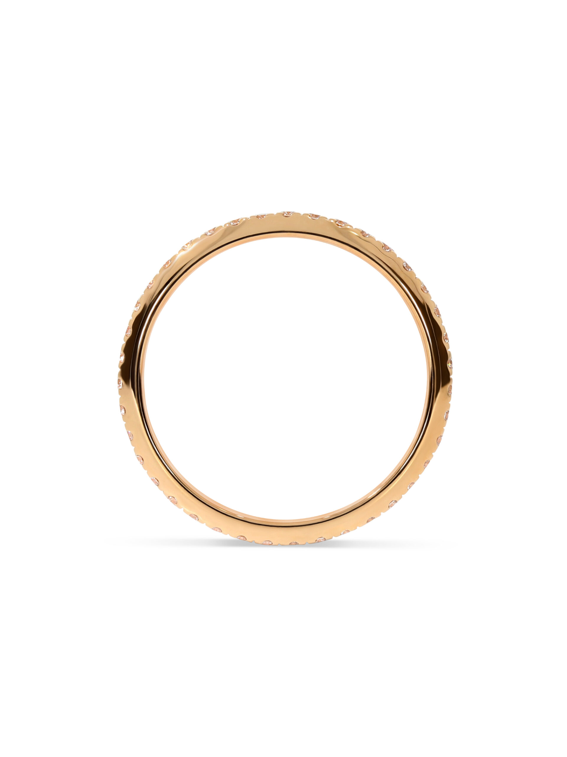 Ein Memoire-Ring in Roségold 750/ -, der komplett mit Brillanten gefasst ist.
