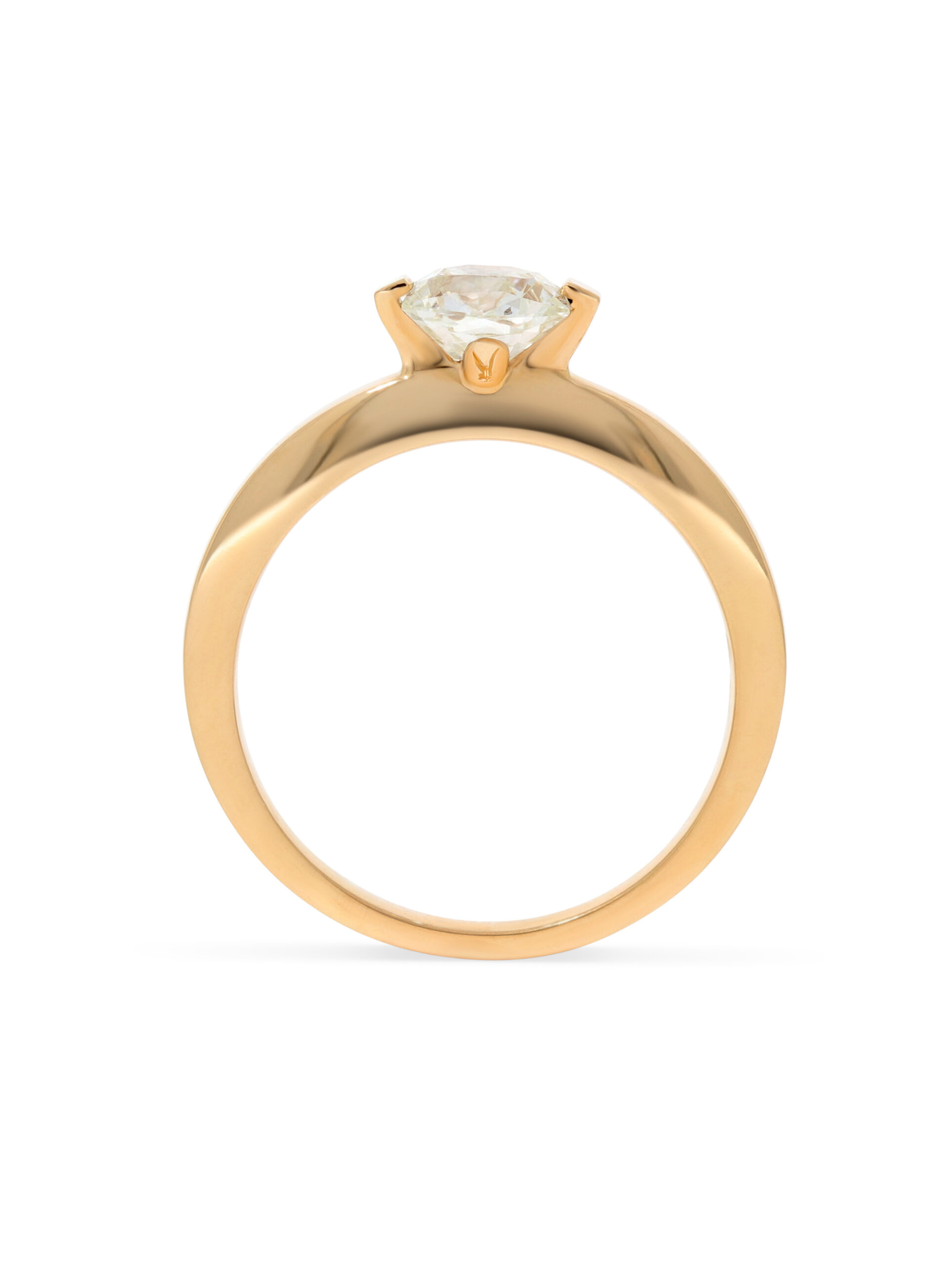 Ein Ring in Roségold 750/- mit einem Hexagonal-Diamanten in offener Fassung