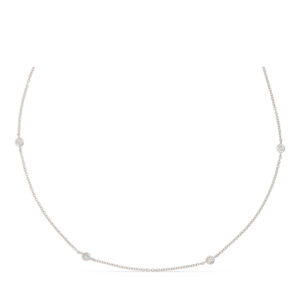Ein leichtes Collier in 750/- Weißgold mit kleinen Brillanten besetzt