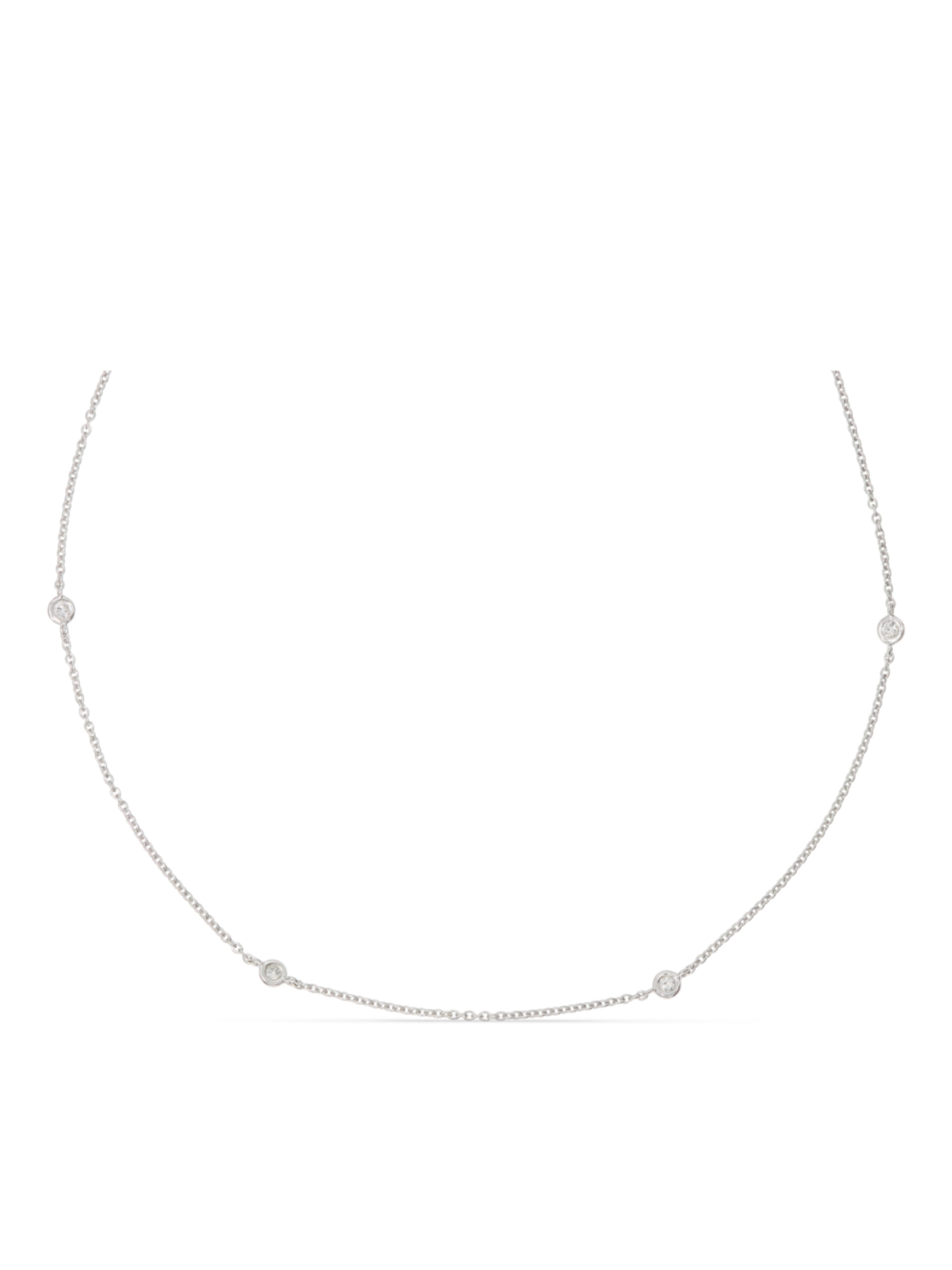 Ein leichtes Collier in 750/- Weißgold mit kleinen Brillanten besetzt