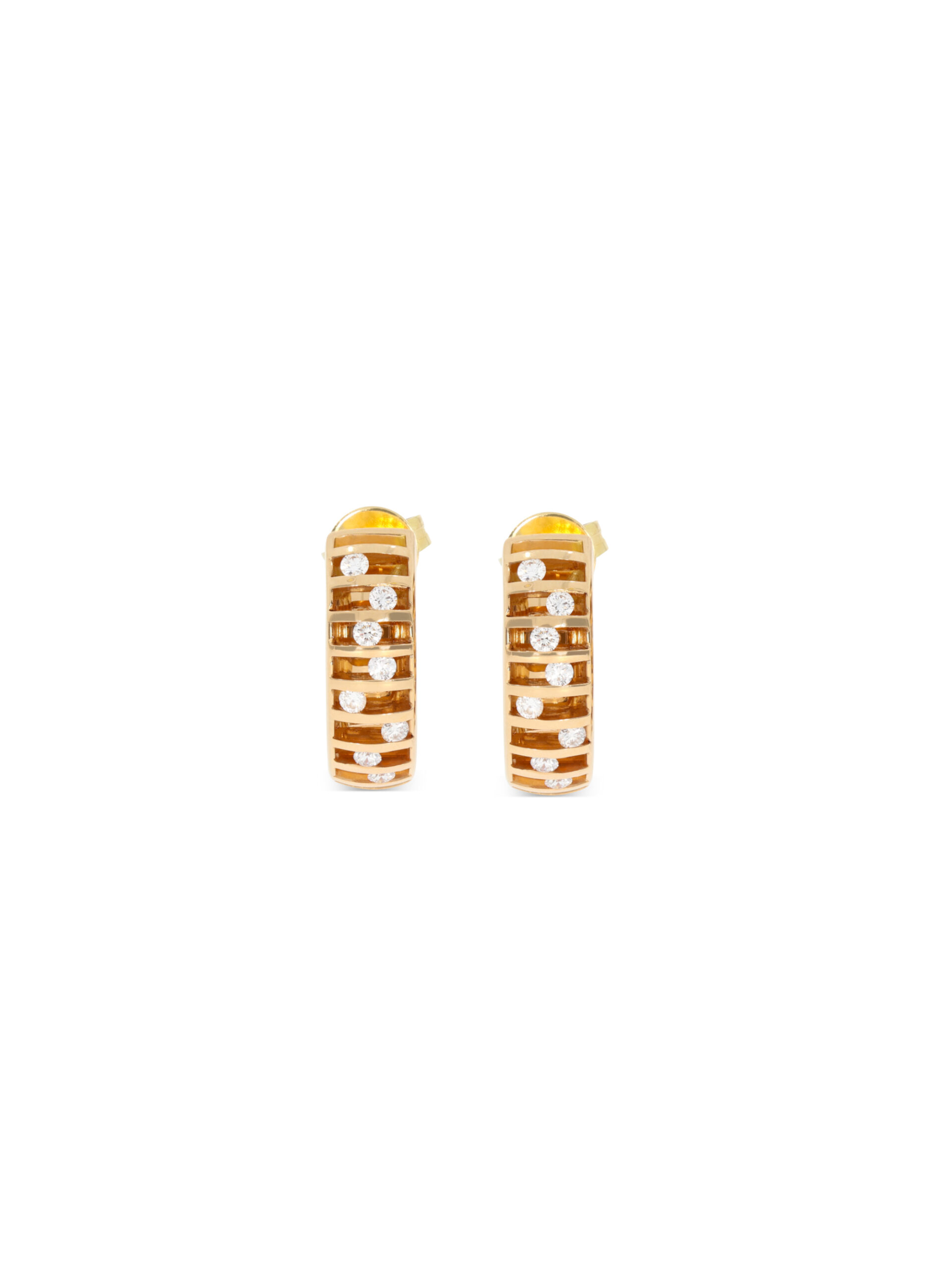 Eine außergewöhnliche Creole in 750/- Roségold bzw. 18 kt. Roségold, besetzt mit funkelnden Brillanten - passend zum Strahlenring