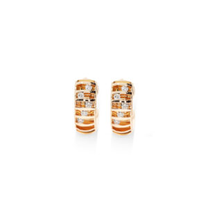 Eine außergewöhnliche Creole in 750/- Roségold bzw. 18 kt. Roségold, besetzt mit funkelnden Brillanten - passend zum Strahlenring