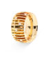 Dieser Strahlenring in Roségold 750/- ist mit 16 Brillanten gefasst. Es ist ein breiter Ring.