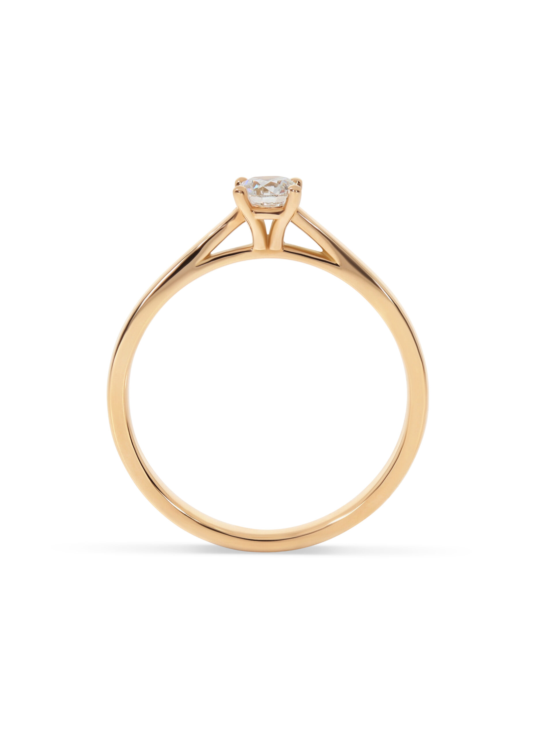 Ein klassischer Verlobungsring in Roségold 750/-, von vier Krappen gehalten