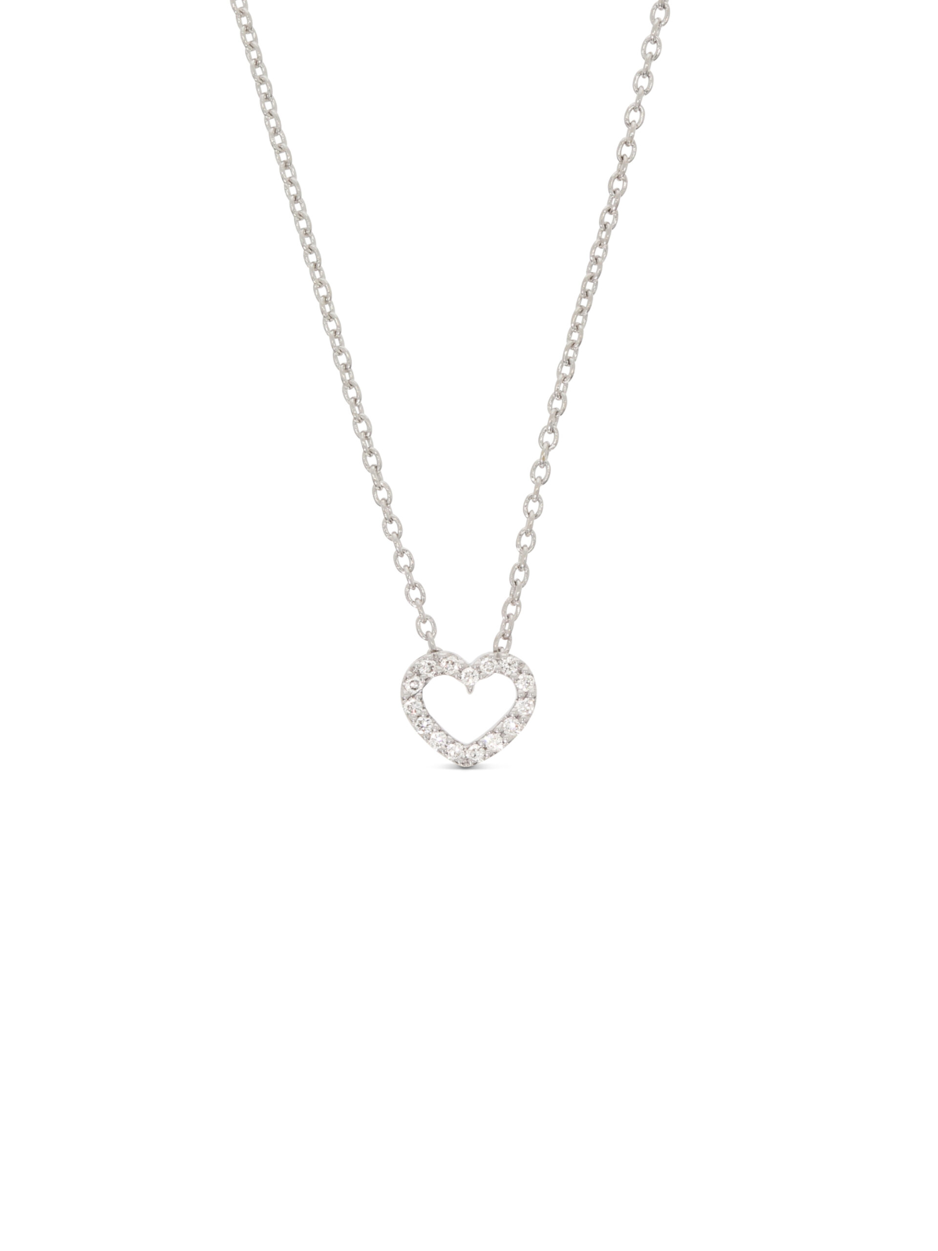 Anhänger in Herzform aus 750/- Weißgold mit 15 Brillanten