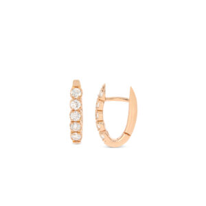 Die Creolen in Roségold 750/- haben eine Navette-Form und 10 Brillanten mit 0,50ct.