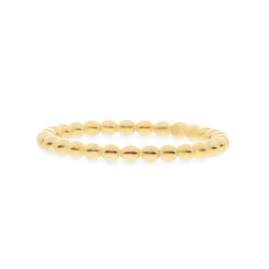 Ein verspielter Ring mit aneinandergereihten Kugeln. Alleine oder auch als Vorsteckring ein echter Hingucker.