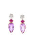 Ohrsteckereinhänger mit Amethyste und Rubinen zum Wechseln in Weißgold 750/-