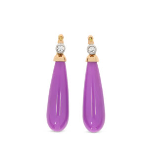 Ohrsteckereinhänger mit lila Heterosit zum Wechseln in Weißgold 750/-