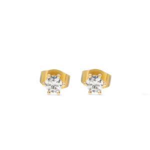 Brillantohrstecker in Gelbgold 750/- mit 6-krappen als Solitair gefasst 0,35 ct.