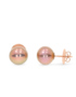 Ming-Perlenohrstecker in 750/- Rotgold mit Brillantbesatz.