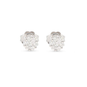 Ohrstecker in Weißgold 750/- mit 14 Brillanten 0,46ct als Blume gefasst