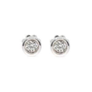 Brillantohrstecker in Weißgold 750/- mit Zargenfassung als Solitair gefasst 0,46 ct.