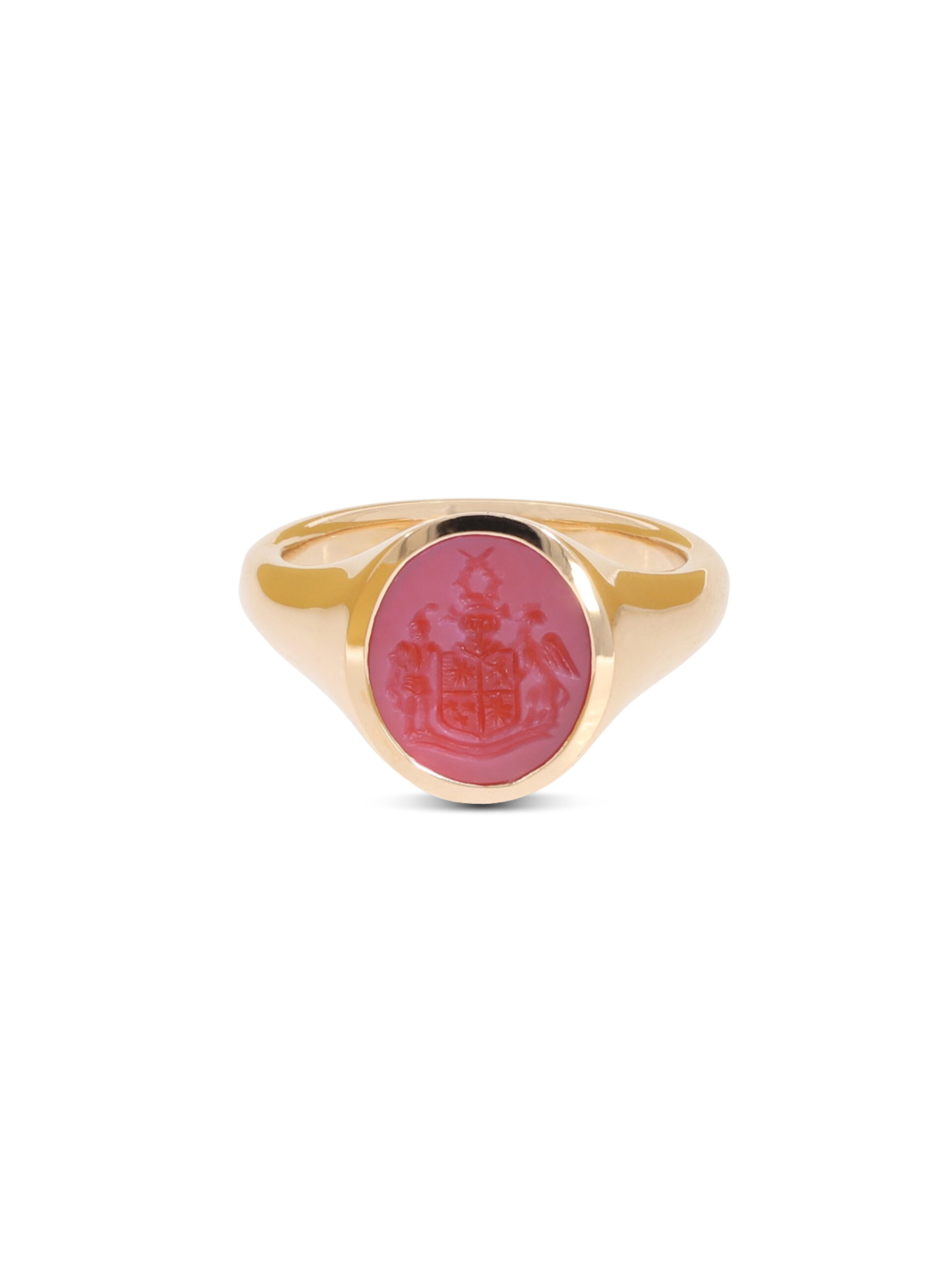 Siegelring 750Roségold mit rotem Lagenachat