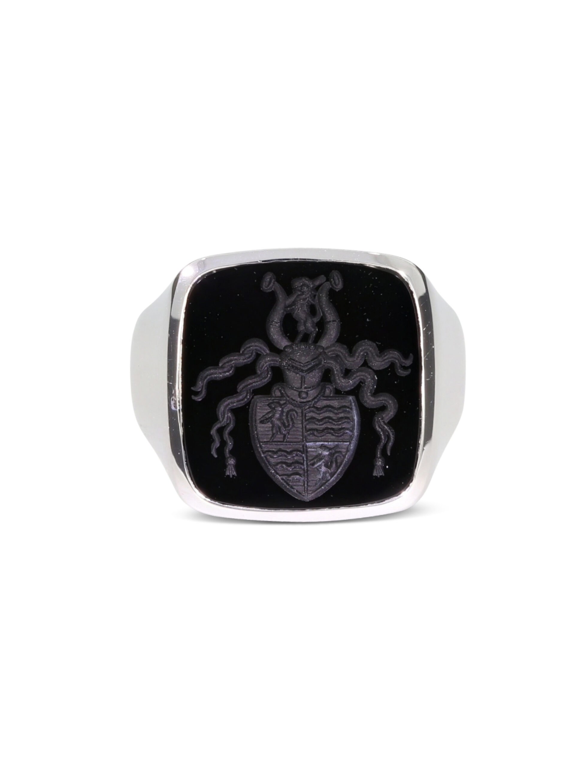 Siegelring 750 Weißgold mit Onyx