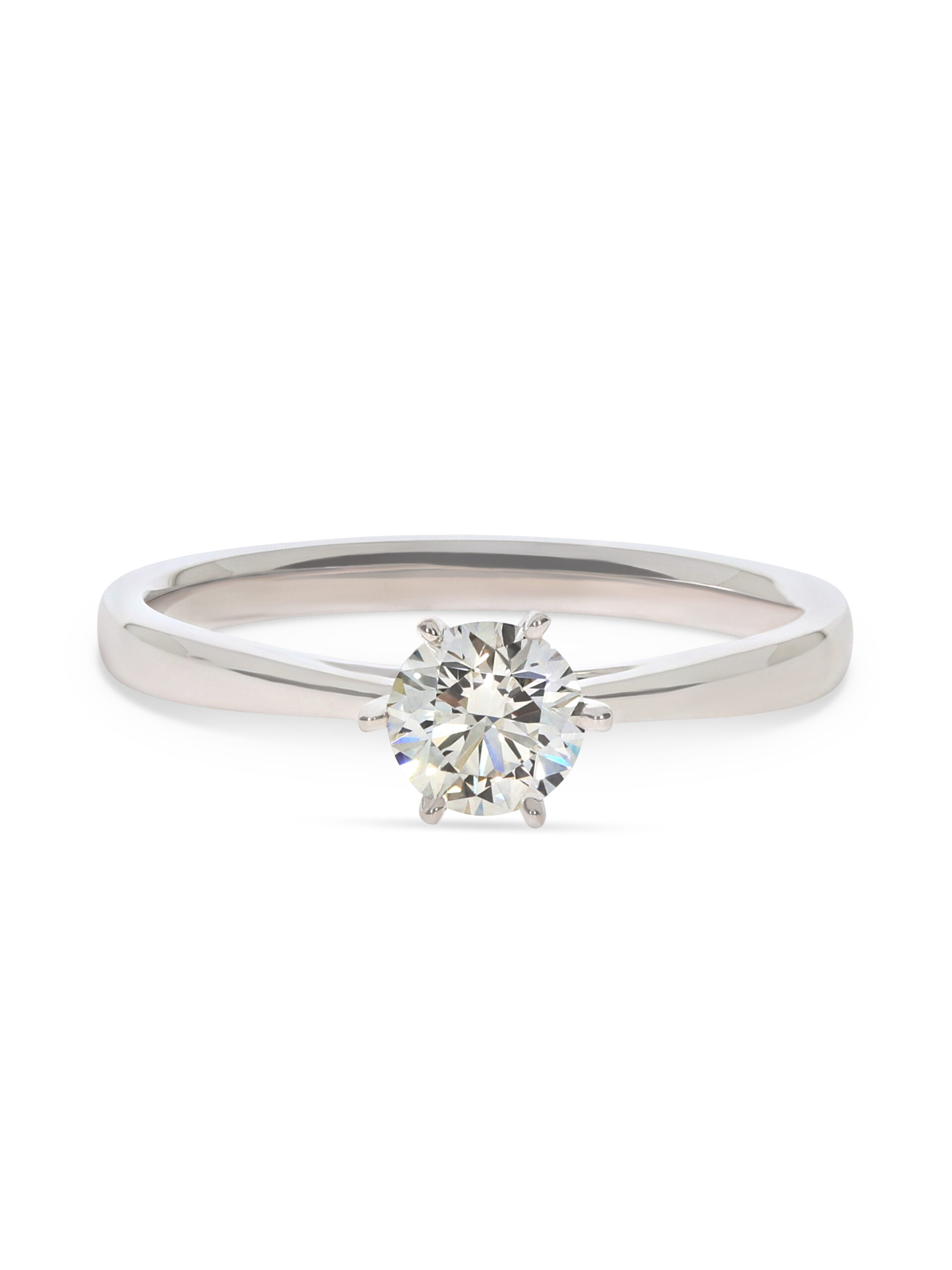Ein klassischer Verlobungsring in Weißgold 750/- mit einem Brillanten 0,50ct.