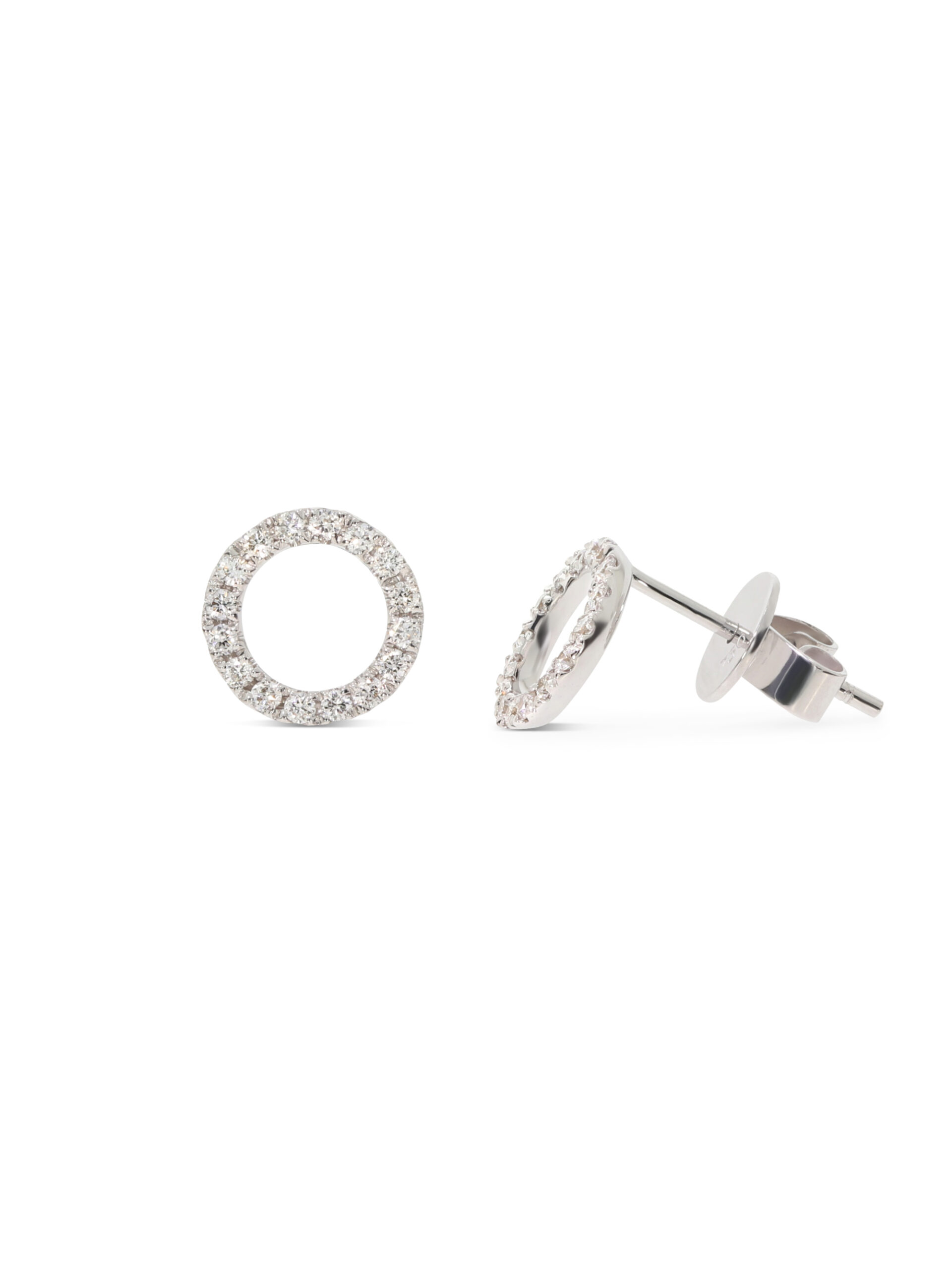 Kreisförmige Brillantohrstecker in 750/- Weißgold