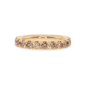 Memoire-Ring in 750/- Roségold mit braunen Brillanten