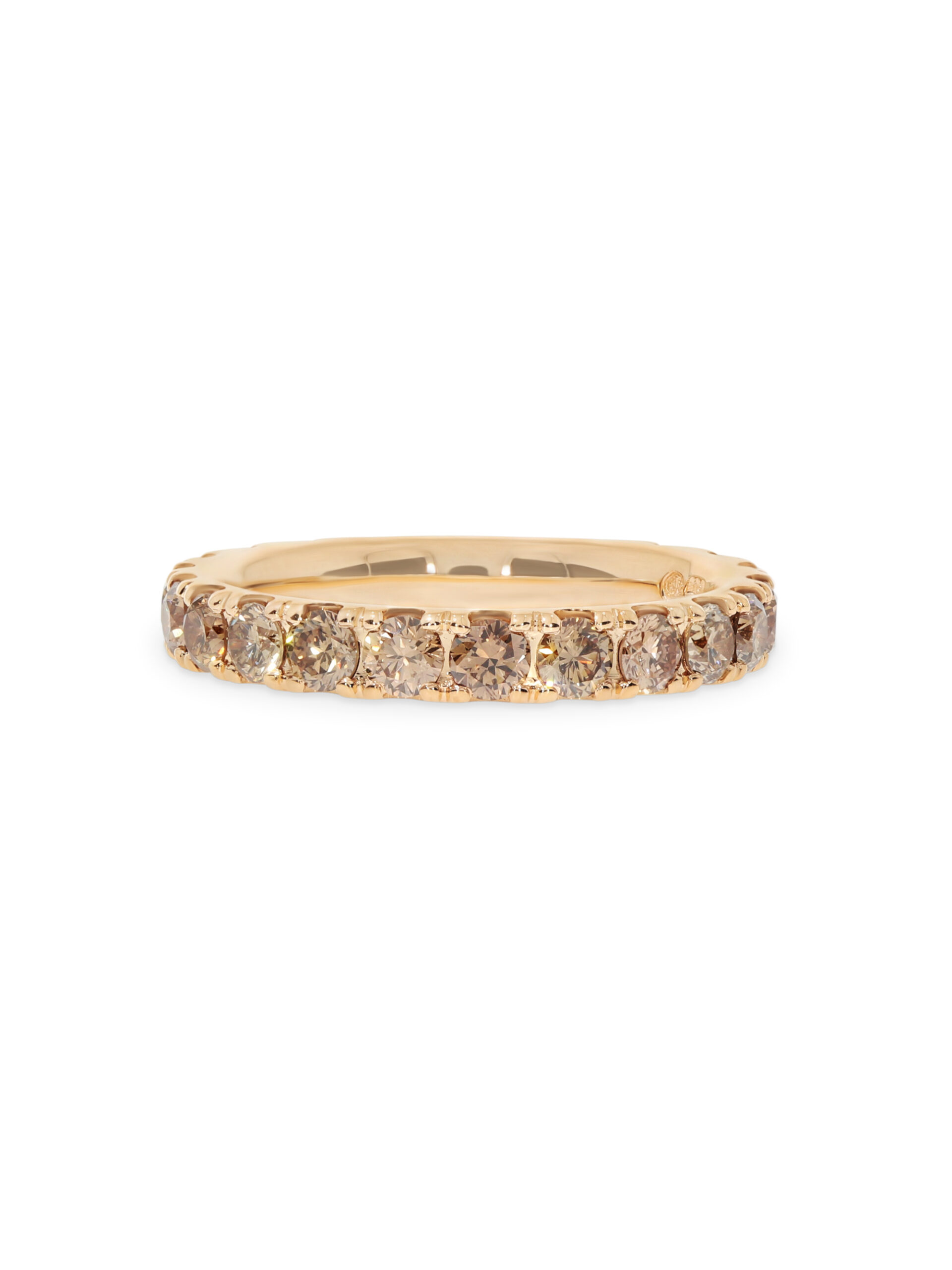 Memoire-Ring in 750/- Roségold mit braunen Brillanten