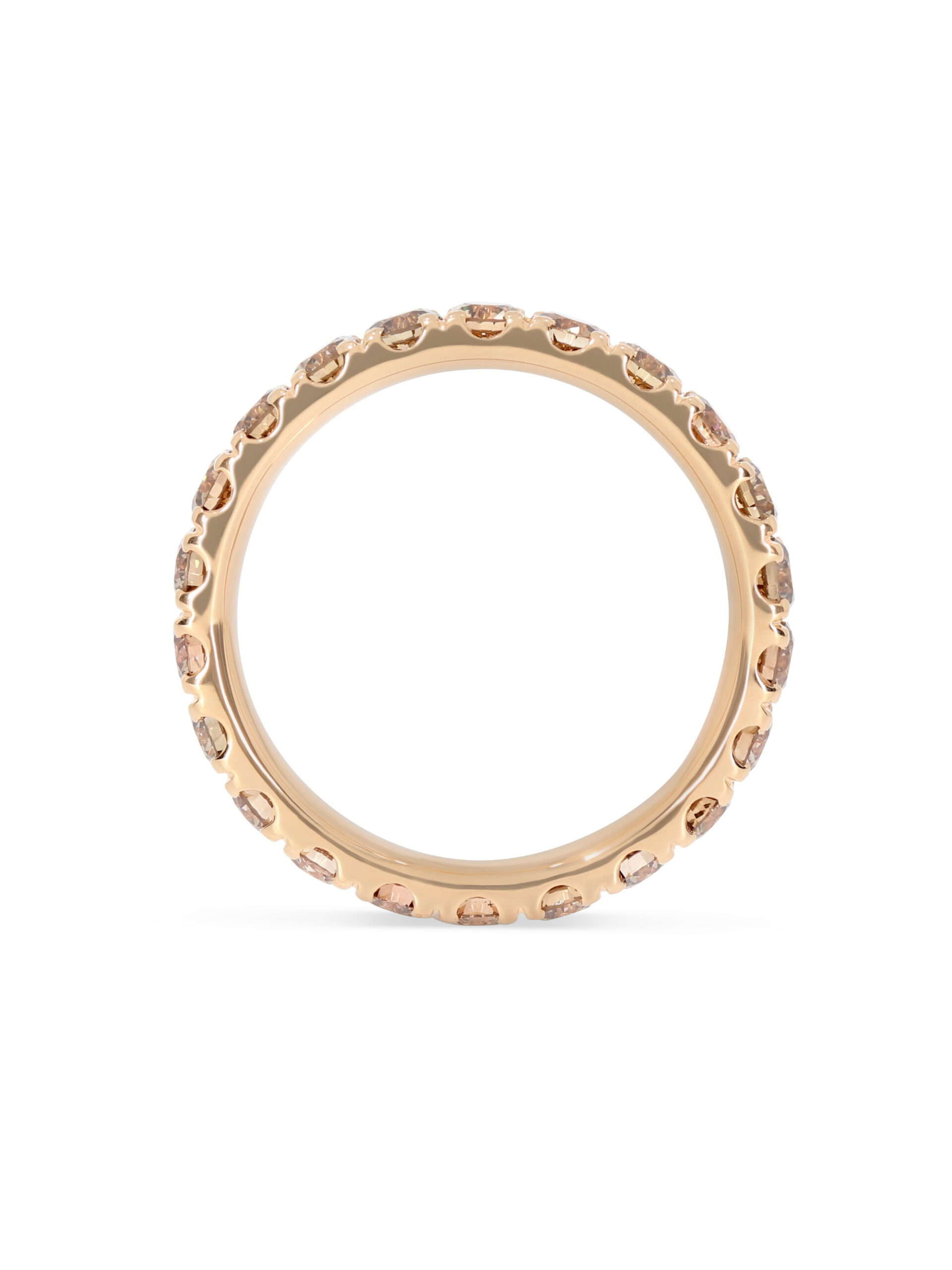 Memoire-Ring in 750/- Roségold mit braunen Brillanten
