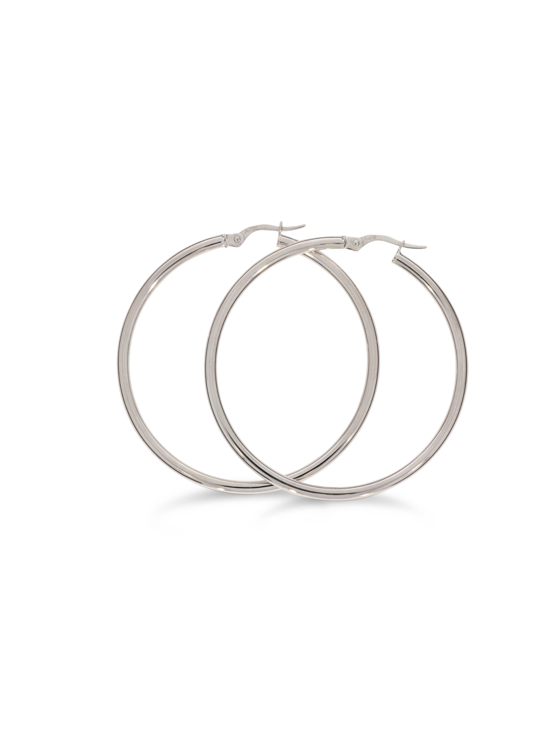 Runde Creolen in 750/- Weißgold