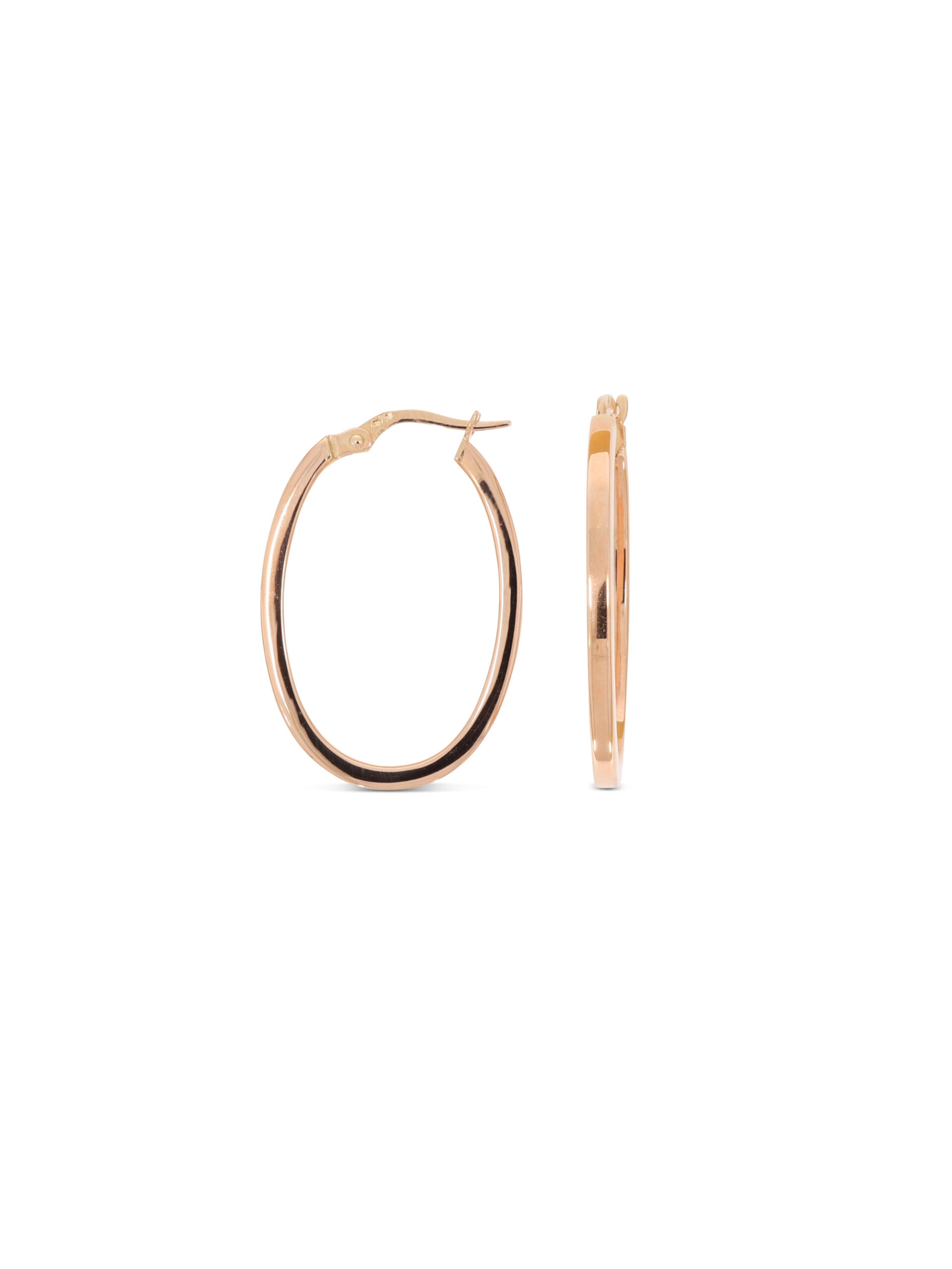 Ovale Creolen in 750/- Roségold