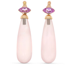 InDePendant Einhänger mit rosa Rosenqaurz und Saphiren