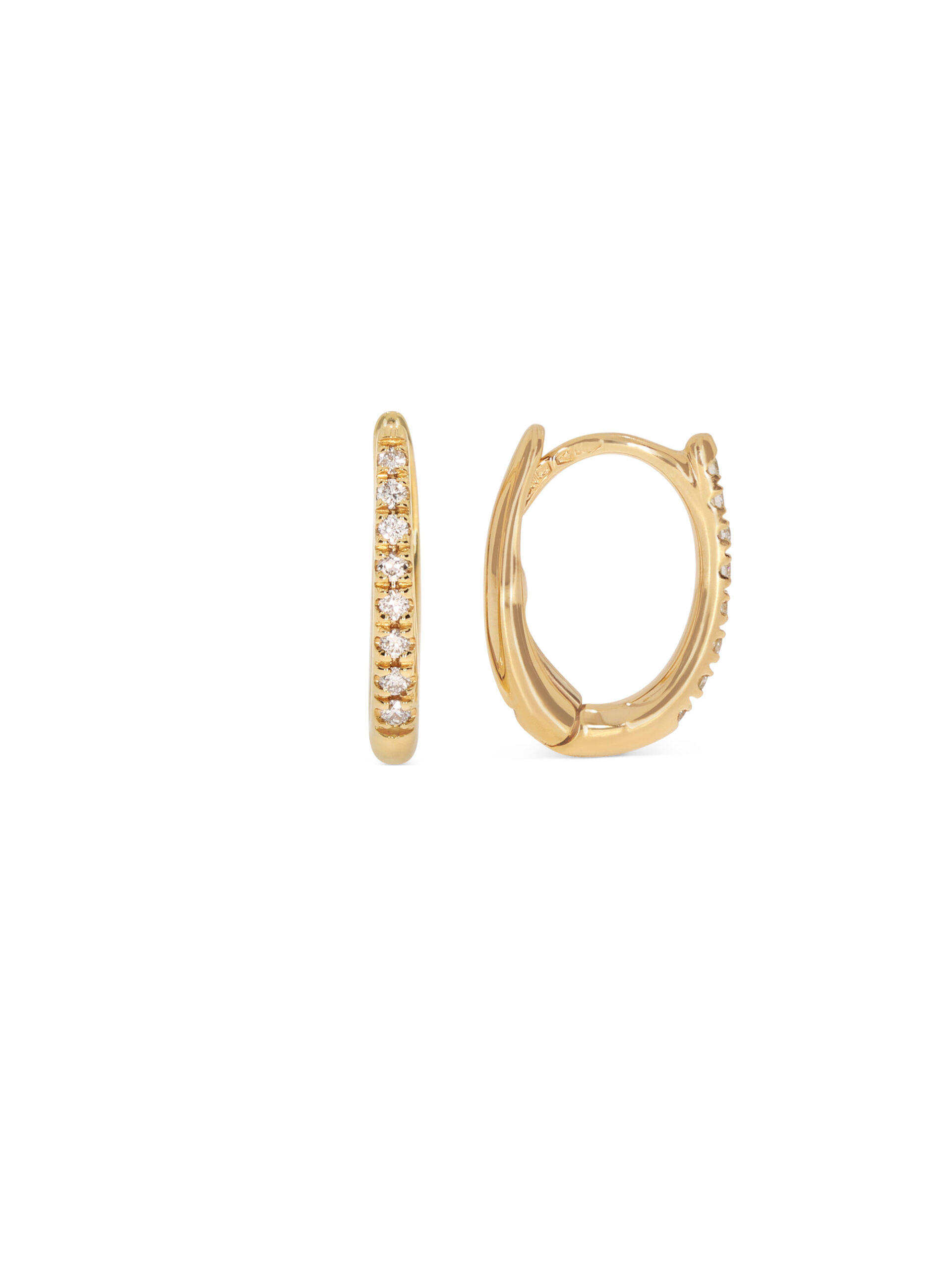 Creolen in 750/- Gelbgold mit Brillantbesatz