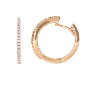 Creolen in 750/- Roségold mit Brillantbesatz