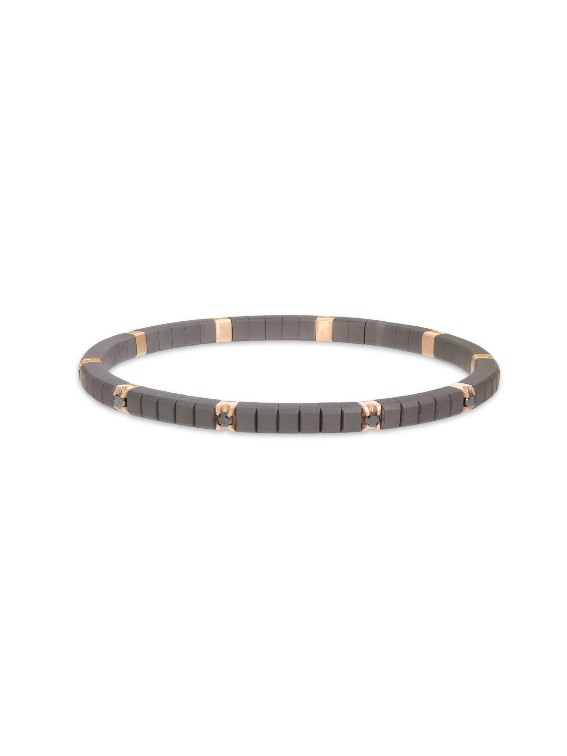 Armband mit Gliedern aus 750/- Roségold und schwarzen Brillanten