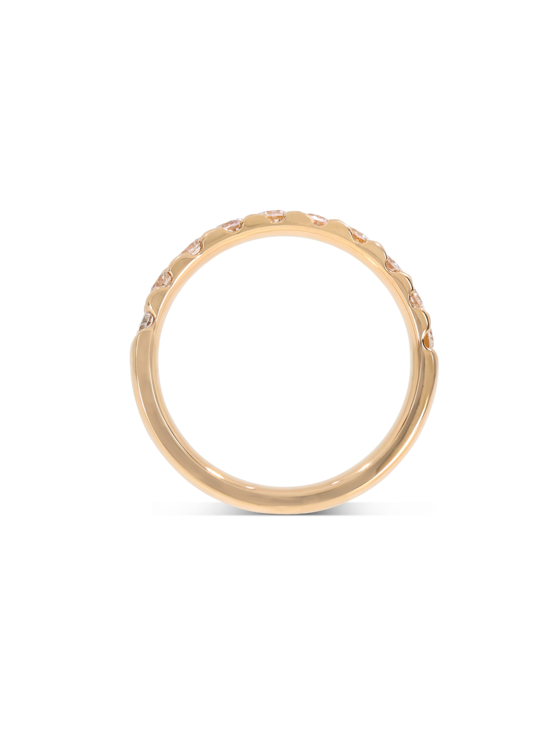 Memoire-Ring aus 750/- Roségold mit halben Brillantbesatz
