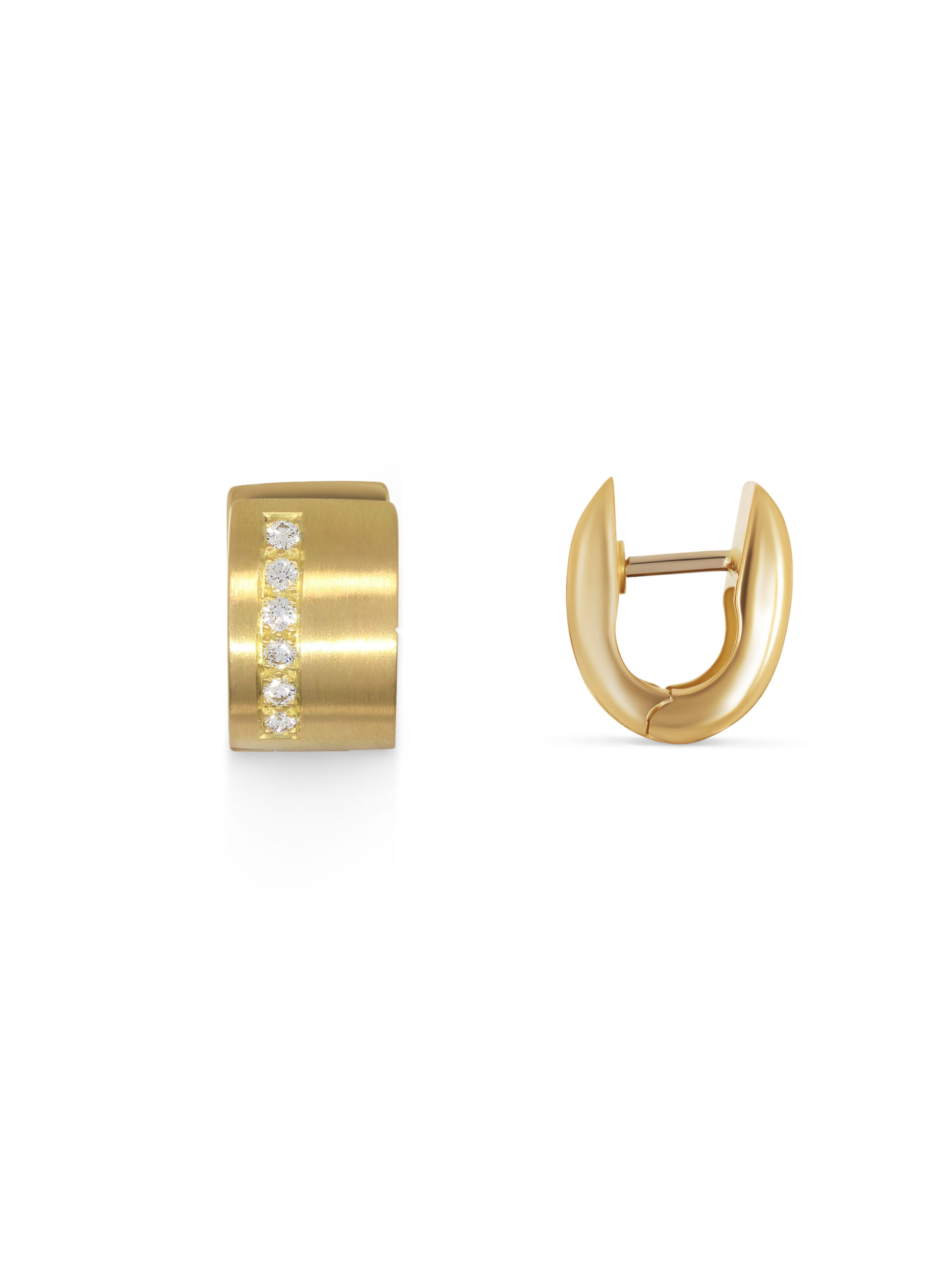 Creolen in 750/- Gelbgold mit Brillanten