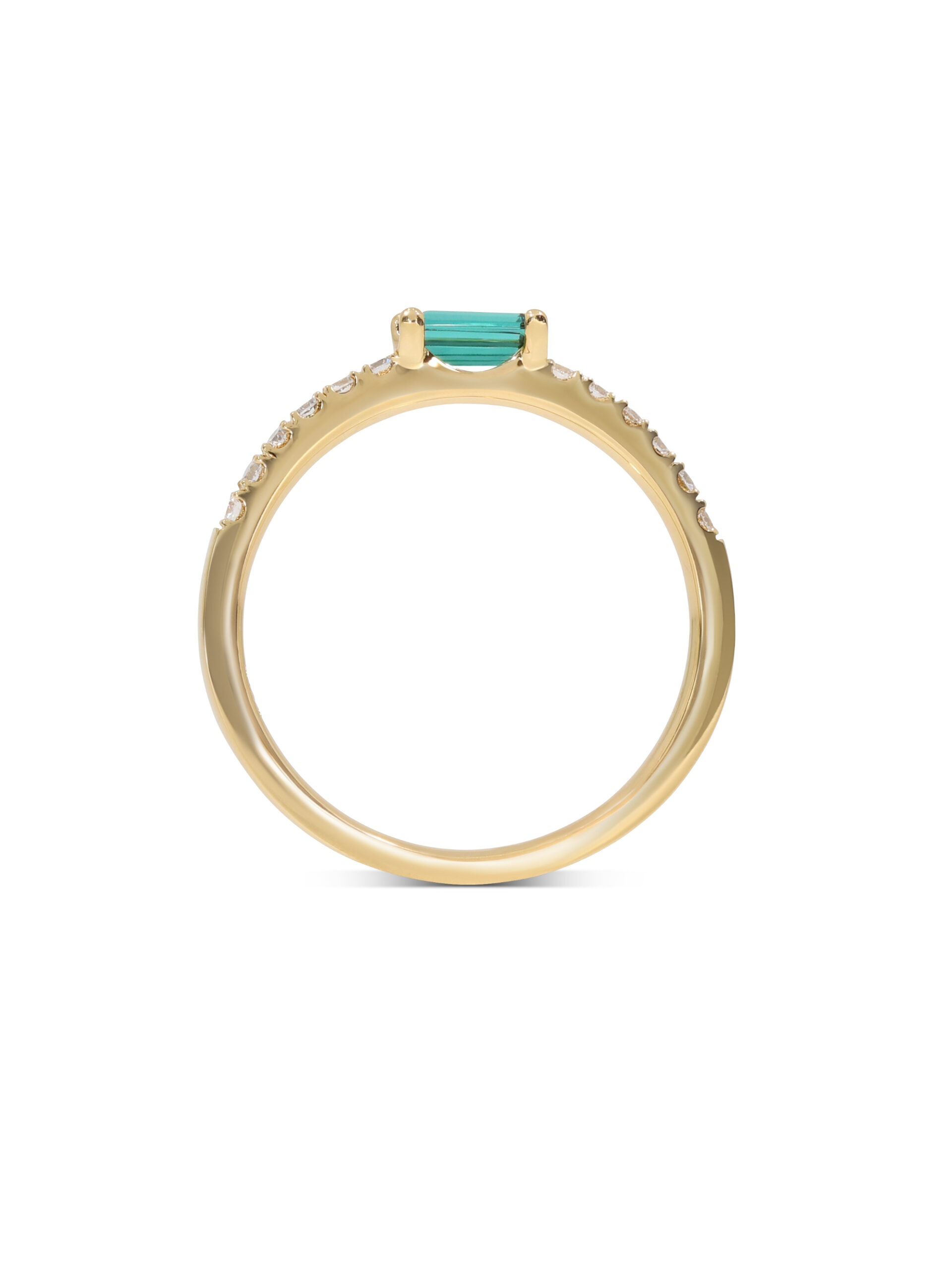 Bliss Ring in Gelbgold 750/- mit einem Turmalin und Brillantbesatz