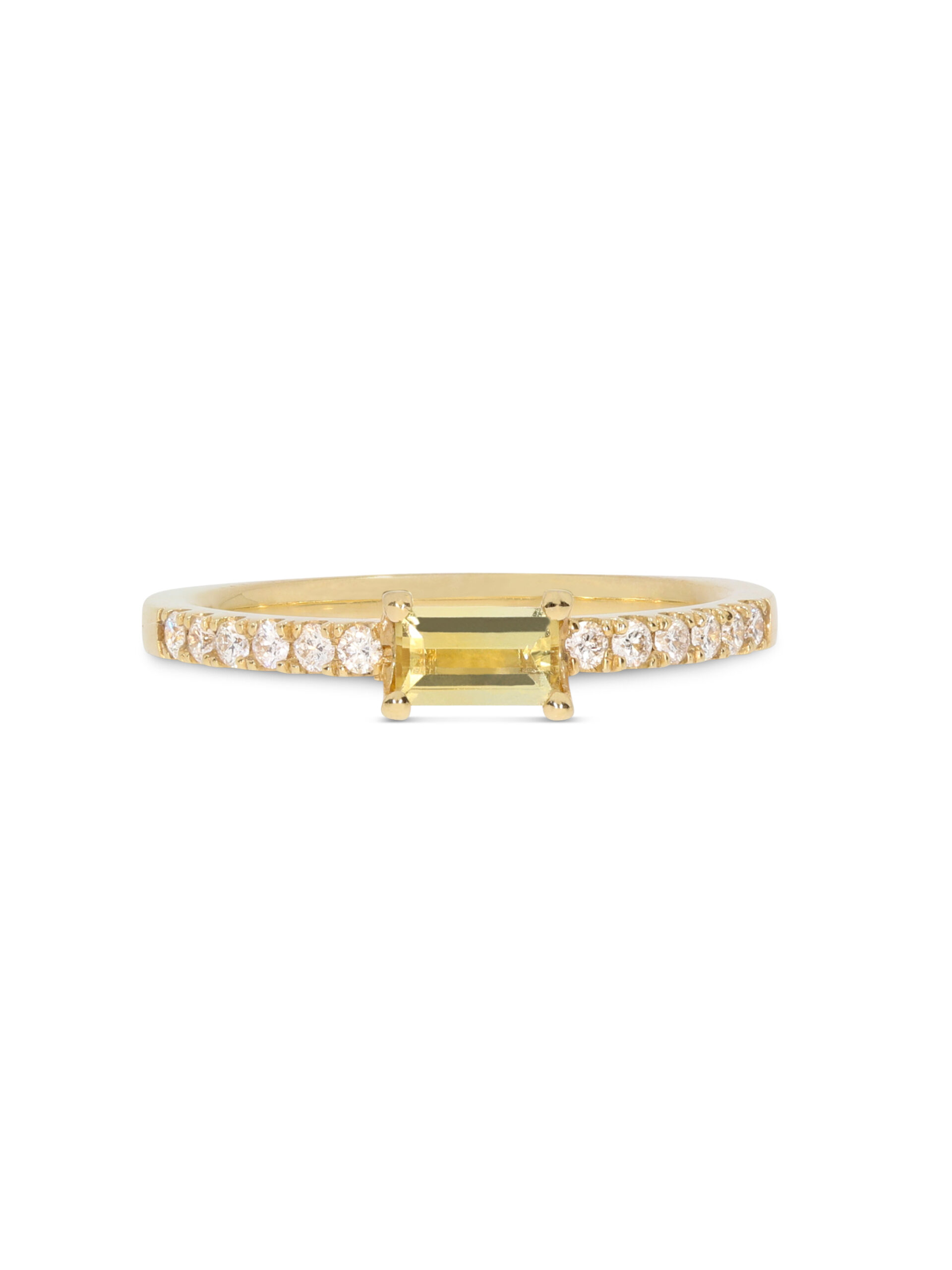 Bliss Ring in Gelbgold 750/- mit Beryll und Brillantbesatz