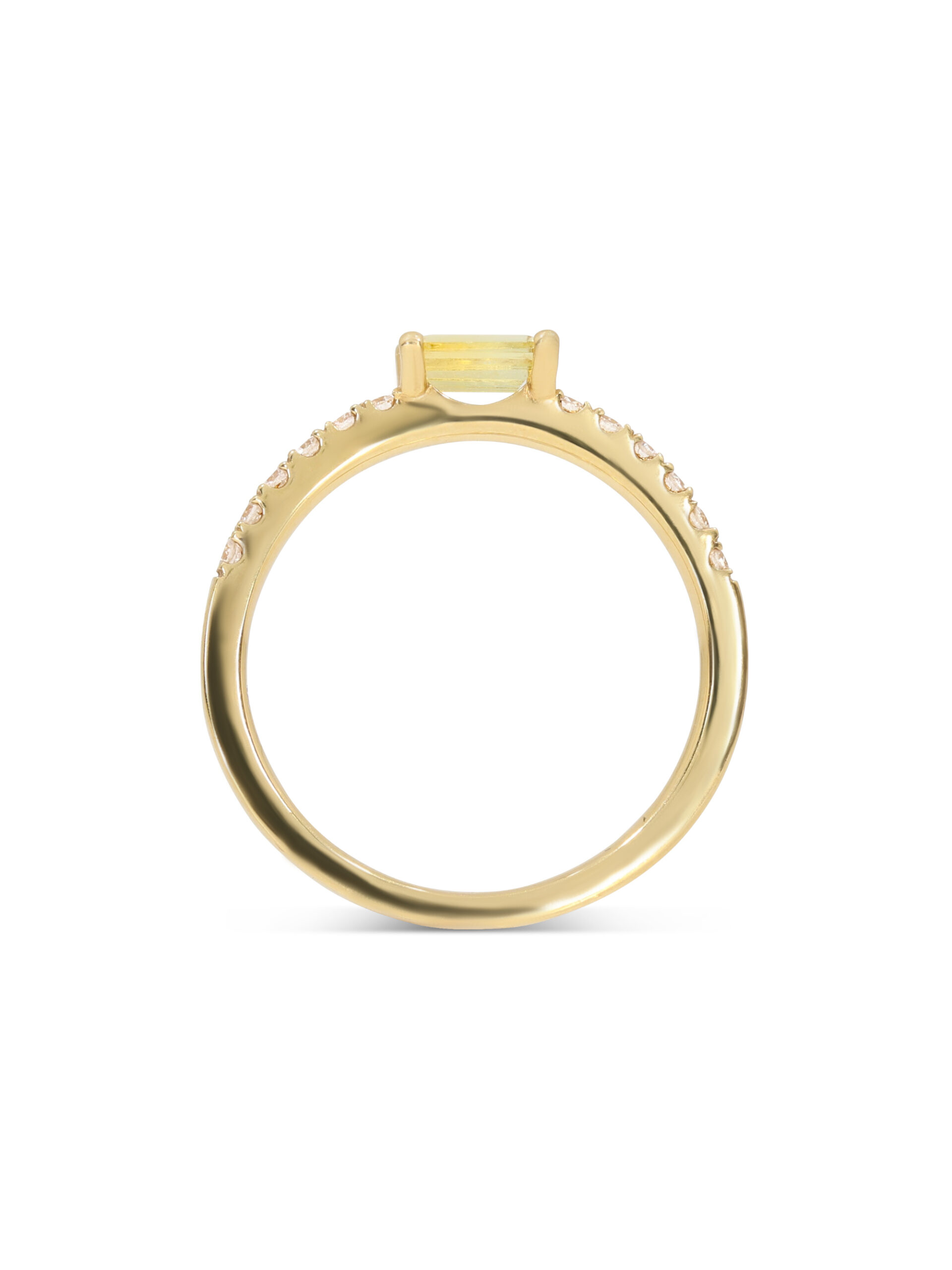 Bliss Ring in Gelbgold 750/- mit Beryll und Brillantbesatz
