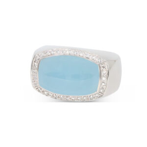 Ring aus Weißgold 750/- mit einem Aquamarin