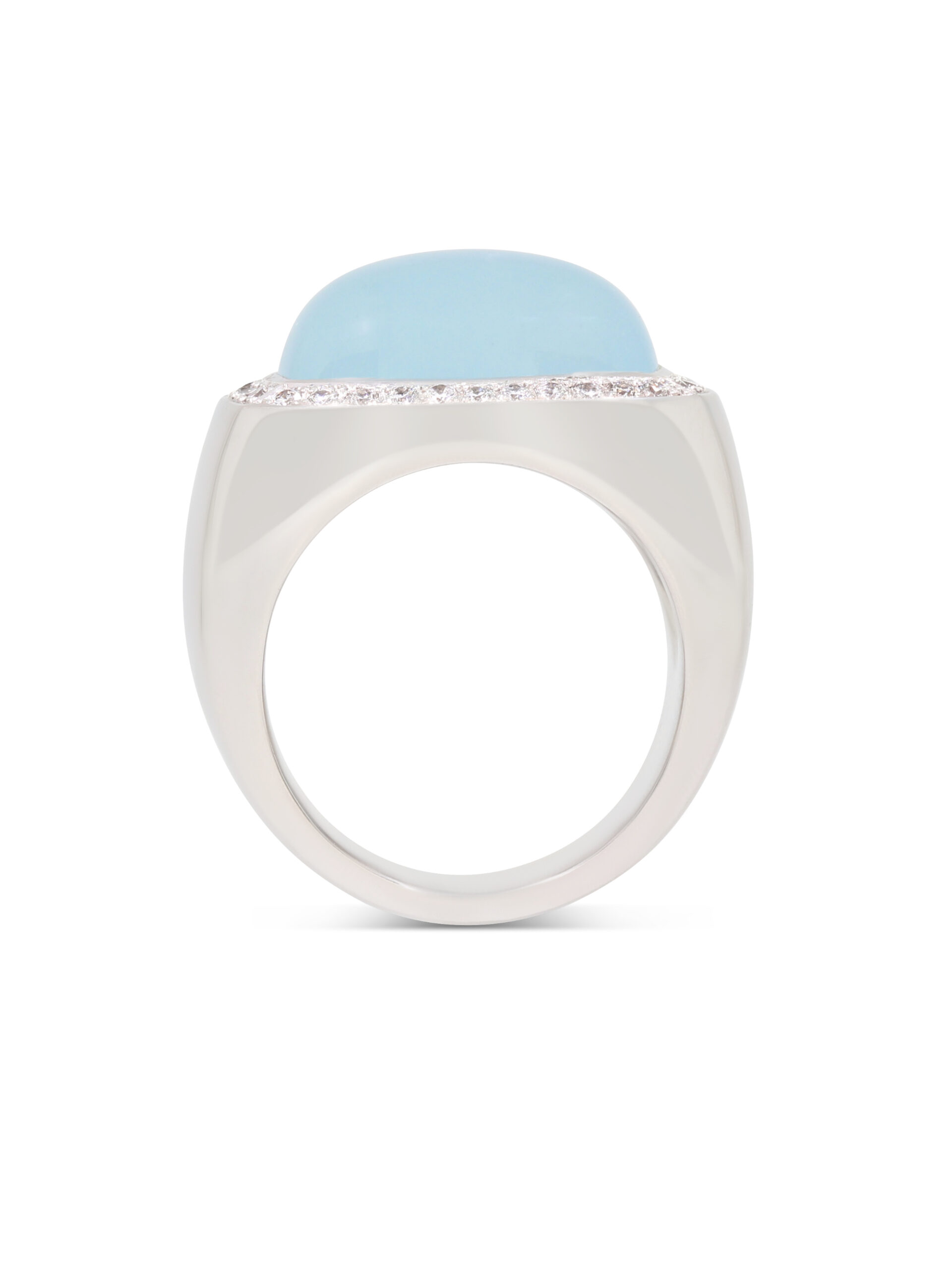 Ring aus Weißgold 750/- mit einem Aquamarin