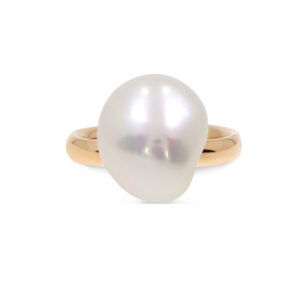 Team Player Ring aus Roségold 750/- mit einer Barock-Perle