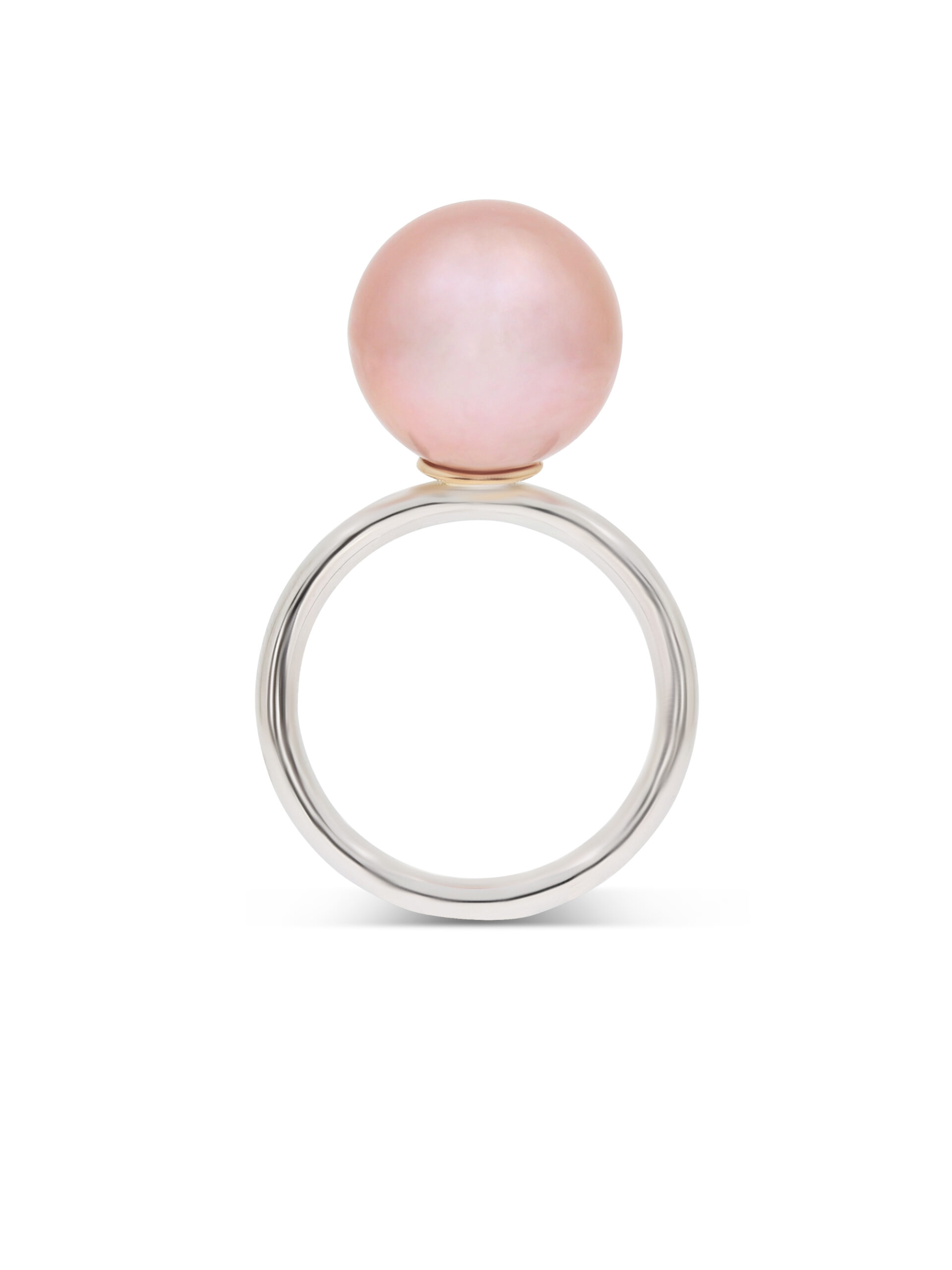 Team Player Ring aus Weißgold 750/- und Roségold 750/- mit einer Ming-Perle