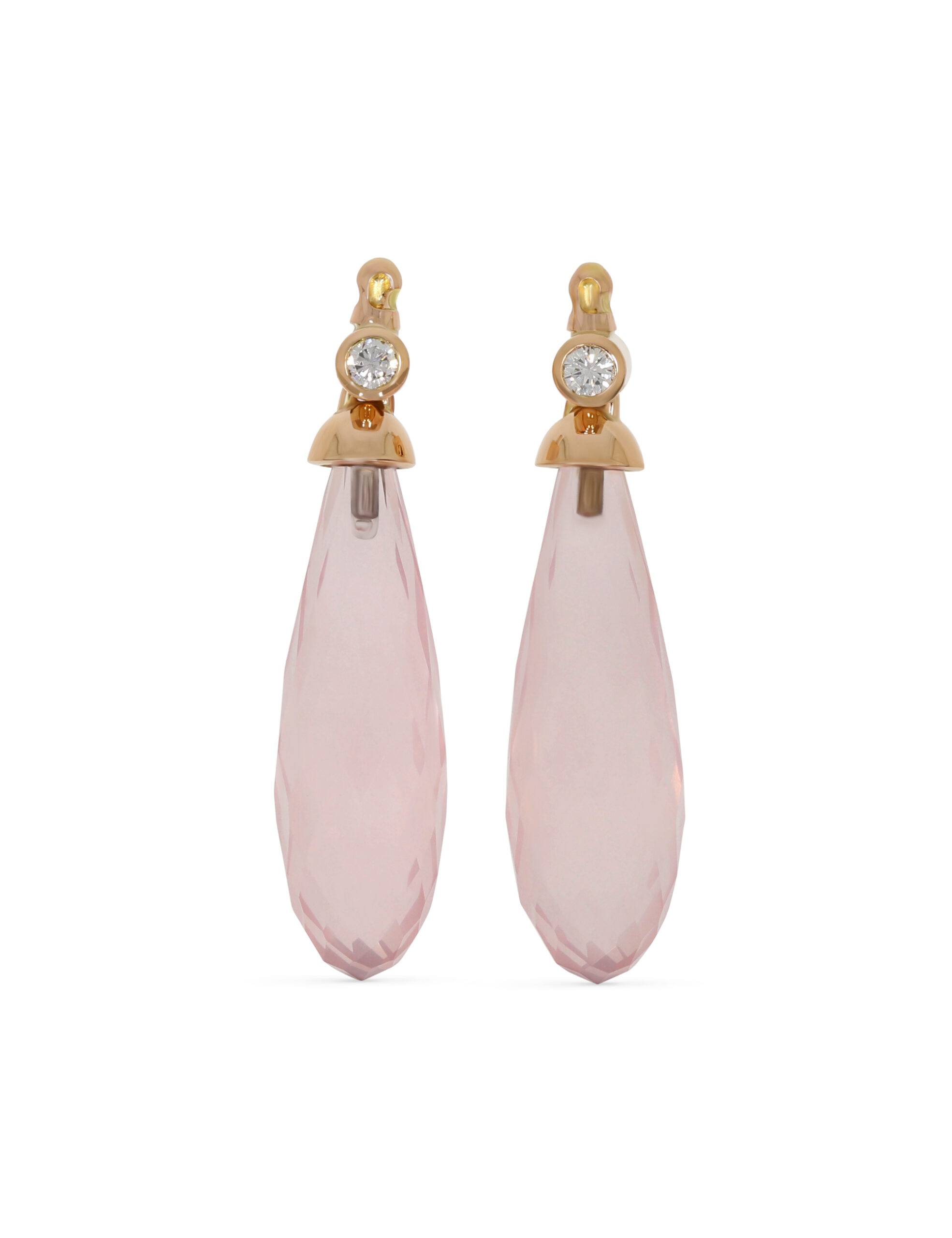 InDePendant Einhänger mit rosa Rosenqaurz und Brillanten